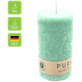 Richard Wenzel PURE OLIVE WAX Stumpenkerze 130 x 70 mm grün