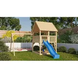 Akubi Spielturm Luis Set B mit Rutsche blau 89369