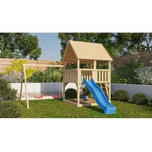 Akubi Spielturm Luis Set B mit Rutsche blau 89369