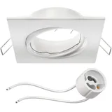 ledscom.de Deckeneinbaurahmen 2er Pack eckig weiß matt Stahl