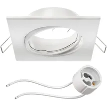 ledscom.de Deckeneinbaurahmen 2er Pack eckig weiß matt Stahl