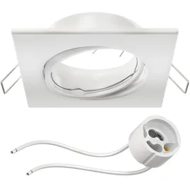 ledscom.de Deckeneinbaurahmen 2er Pack eckig weiß matt Stahl