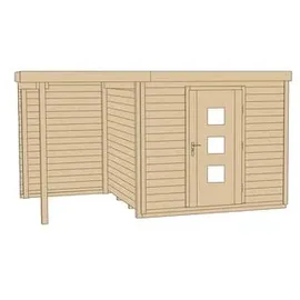 Weka Avellino 2 4,50 x 3,00 m natur mit Anbau