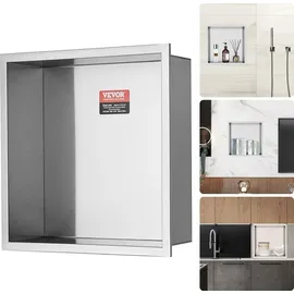 Vevor Wandnische 10x33,02x33,02cm Duschnische Edelstahl Nische Einlagig 100 % Wasserdicht Nischeneinbau 0-40°C Betriebstemperatur 92°-Inneneckdesign Geeignet für Badezimmer Schlafzimmer Arbeitszimmer