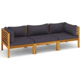 vidaXL 3-Sitzer-Gartensofa 308 x 80 x 66 cm Grau