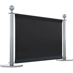 Cafe Absperrung | Schwarz/Chrom | 150x70cm | Abschirmwand, Gastro Sichtschutz, Bolero Abschirmwand, Personenleitsystem