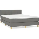 vidaXL Boxspringbett mit Matratze Dunkelgrau 140x200 cm Stoff