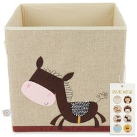 Bieco Aufbewahrungsbox Kinder - Süße Esel Spielzeugkiste faltbar -