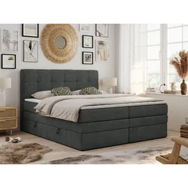 MKS Boxspringbett mit Bettkasten - grau ¦ Maße (cm): B: 160 H: 110