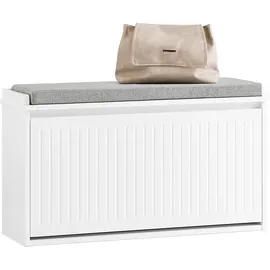 SoBuy Schuhbank 80 x 45 x 26 cm weiß / weiß