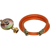 CFH Druckregler 50 mbar + 80 cm Gasschlauch 1/4 lks.