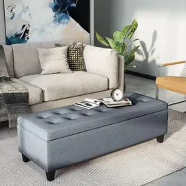 Homcom Sitzbank Grau, Kunststoff, 49x41.5x125 cm, Esszimmer, Bänke, Sitzbänke