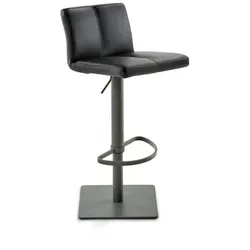 Mayer Sitzmöbel Barhocker »1285«, Breite: 42 cm, höhenverstellbar, Leder, schwarz