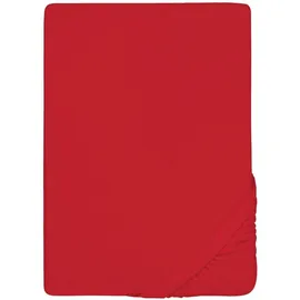 biberna 0012344 Frottee-Stretch 180 x 200 - 200 x 200 cm rot
