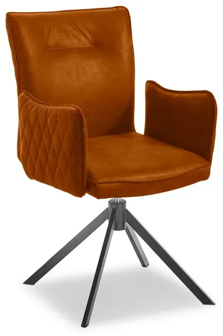 MAISON Stuhl Ana Mikrofaser Braun Cognac