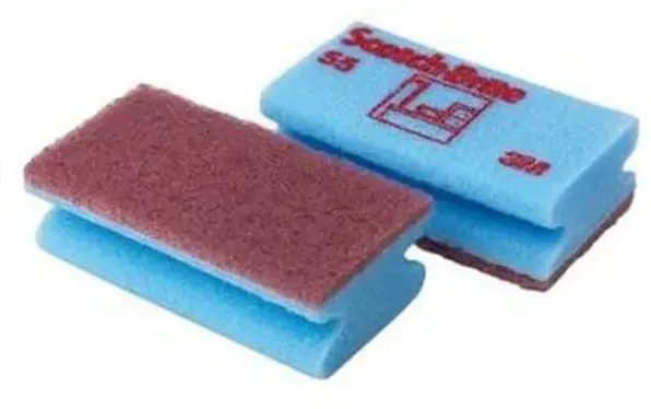 Putzschwamm 3M Scotch Brite 55 blau/rot gründliches reinigen ohne zu kratzen, 70x130 mm