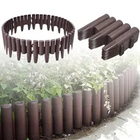 ACXIN Rasenkante Kunststoff 19,6m – Beeteinfassung in Holzoptik aus Kunststoff, Palisade Beetumrandung, Mähkante Gartenzaun, wetterfest & dekorativ, 1 Element 28x24x1 cm, Braun