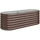 furnicato Hochbeet Pulverbeschichteter Stahl 114x40x36 cm Braun