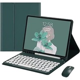 Tastaturhülle für Samsung Galaxy Tab S10/S9/S9 FE Plus mit Maus, intelligente weiche Hülle mit Bluetooth-Tastatur, abnehmbare kabellose Tastatur-Tablet-Abdeckung mit Stifthalter (Tab S10/S9/S9 FE