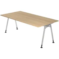 Bümö Schreibtisch Eiche, Nachbildung,Eiche, Rechteckig, 200x72x100 cm, FSC Mix,