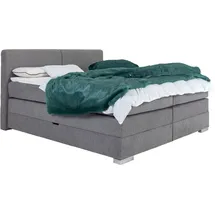 Home Affaire Boxspringbett HOME AFFAIRE "Juliste inkl. Bettkasten und PUR-Schaum-Topper", grau, B:167cm L:215cm, 100% PES, Komplettbetten, Boxspringbett, erhältlich in den Breite 160, 180 & 200cm
