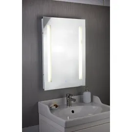 Searchlight Spiegelleuchte "Badezimmerspiegel mit Rasierfassung - Chrom & mattiert, IP44", Energieeffizienz: G (A-G), silberfarben, H: 70cm, 1 Stk., Leuchten, Spiegelleuchte