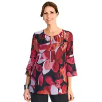 HERMANN LANGE Collection Druckbluse mit floralem Muster schwarz|rot 42