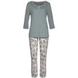 LASCANA Damen Pyjama grün-sand Gr.32/34