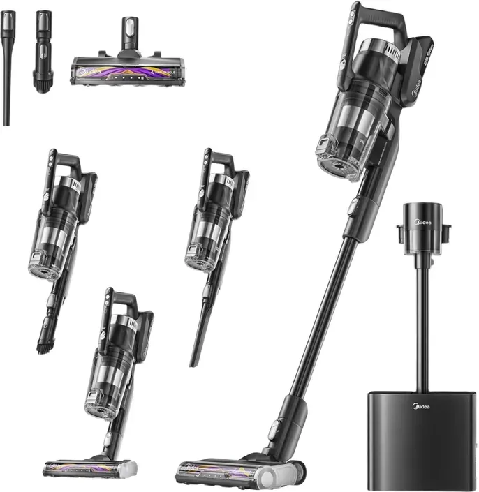 Midea P8 Plus Akku-Staubsauger, 2-in-1 flexibel, 70 Min. Laufzeit, 5-Stufen-Filtersystem, für Hartböden/Teppiche/Tierhaare