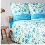 BASSETTI Casablanca Bettwäsche + 1 Kissenhülle aus 100% Baumwollsatin in der Farbe Celeste C1, Maße: 155x220 + 1 K 80x80 cm + 1 K 80x80 cm - 9332117