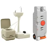 vidaXL Tragbare Campingtoilette mit Waschbecken und Wasserbehälter