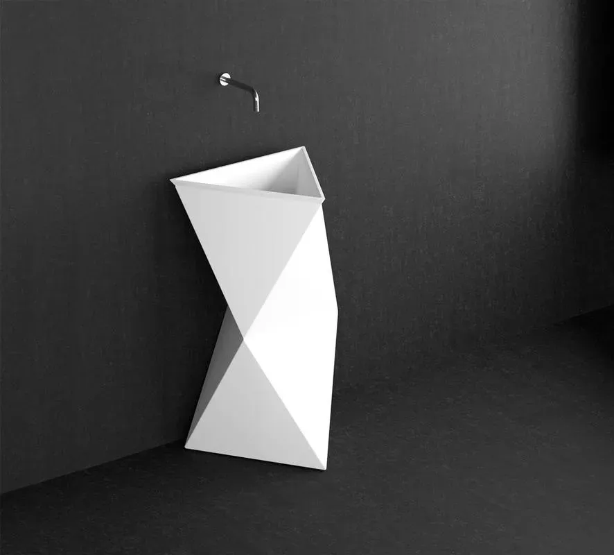 Glassdesign SPAZIO Säulenwaschtisch   VetroFreddo - weiß matt