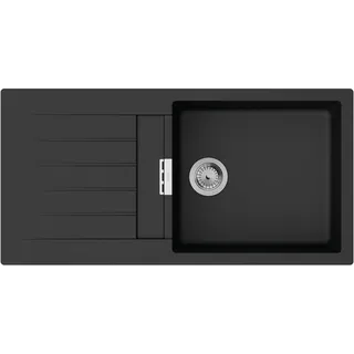 Hansgrohe S52 rechts Einbauspüle granit schwarz Handbetätigung 1000 x 480 mm