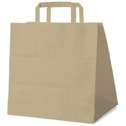 250x GASTRO Papiertragetaschen 33 x 32 x 21 cm mit EAN-Code braun