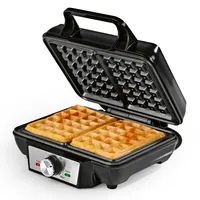 GOURMETmaxx Waffeleisen für 2 Waffeln | 1000 Watt | Für Belgische Waffeln + Antihaftbeschichtung | Mit Heizelementen oben & unten zur gleichmäßigen Wärmeverteilung | Stufenlos Einstellbar