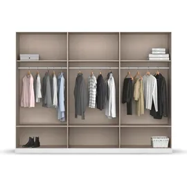 Rauch Möbel BARI Drehtürenschrank 6-türig, Kleiderschrank Weiß/Eiche artisan), 3 Schubladen, mit Spiegel, 271x210x54cm