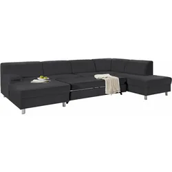 Wohnlandschaft INOSIGN "Jamie, U-Form", schwarz, B:308cm H:72cm T:80cm, Sofas, wahlweise mit Bettfunktion