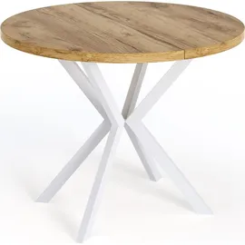 egen michał kliszczun Runder Ausziehtisch 100 x 76 x 100 cm braun