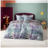 Estella Bettwäsche Estella Mako-Satin Bettwäsche 155x220 Pixie Pixel Mosaik grau lila, Mako-Satin, 2 teilig, für Sommer und Winter bunt