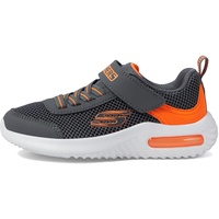 Skechers Boys Sneaker, Charcoal & Orange Synthetic/Textile/Trim, 29 EU