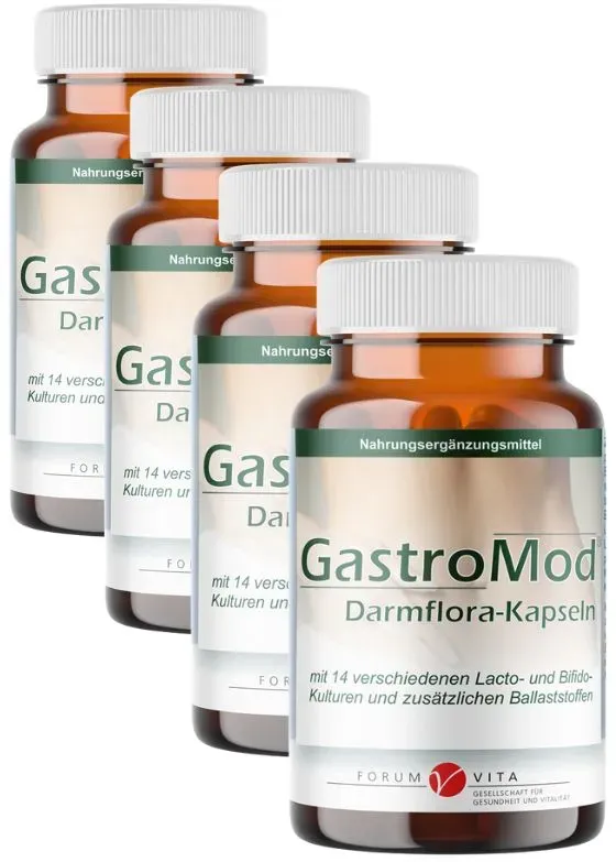 GastroMod Probiotika 14 Bakterienstämme + Inulin zur Darmkur - Forum Vita® Weichkapseln 4x45 St