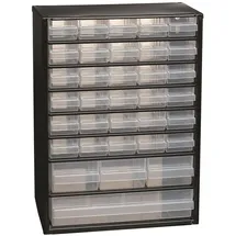 RAACO Kleinteilemagazin Stahlblech 306 x 150 x 420 mm schwarz 34 Schubladen