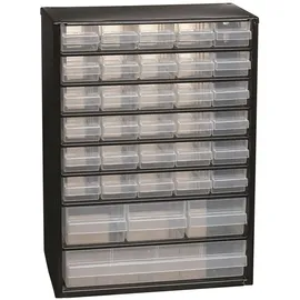 RAACO Kleinteilemagazin Stahlblech 306 x 150 x 420 mm schwarz 34 Schubladen