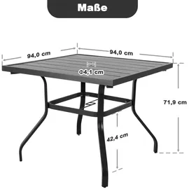 avestar Esstisch 94 x 94 x 73 cm Schwarz