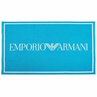 Giorgio Armani EMPORIO ARMANI Unisex Strandtuch - Badetuch, Logo, Baumwolle Türkis 170x100cm