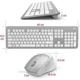 Hama KMW-700 DE Set silber/weiß