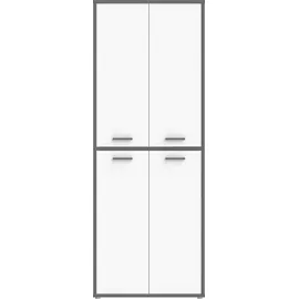 Forte Keflav Aktenschrank 84,5 x 41,5 x 226,4 cm weiß