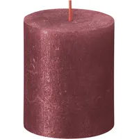 Bolsius Rustik Shimmer Stumpenkerze 8 cm rot