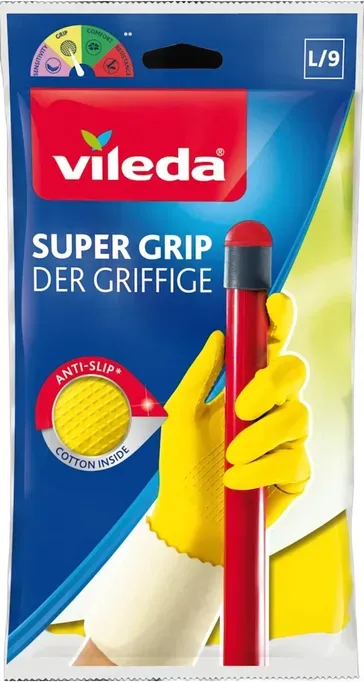 Vileda rutschfeste Reinigungshandschuhe – Größe Large (1 Paar)