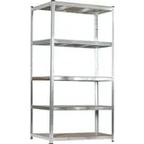 SCHULTE Regalwelt Schwerlastregal Schulte verzinkt 180x100x60 cm Stecksystem 5 Holzböden Tragkraft